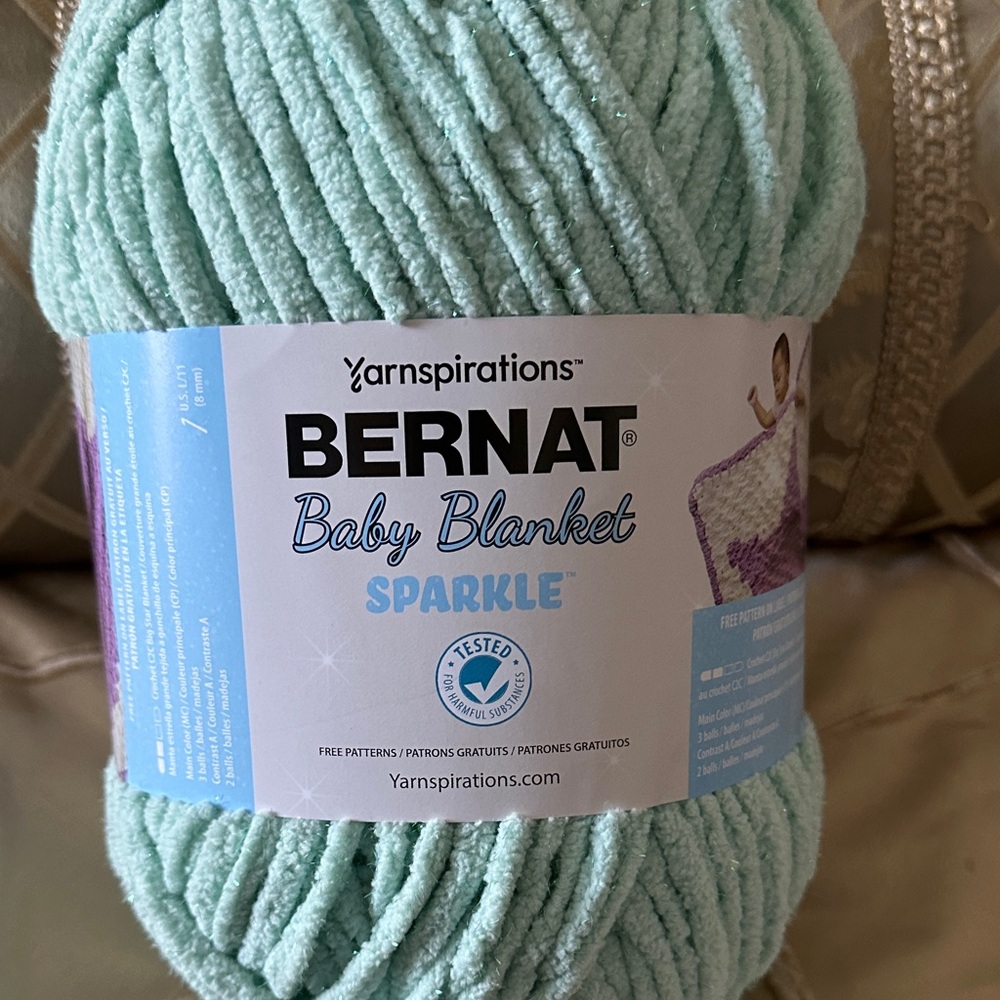Bernat Baby Blanket Seafoam Sparkle Yarn
